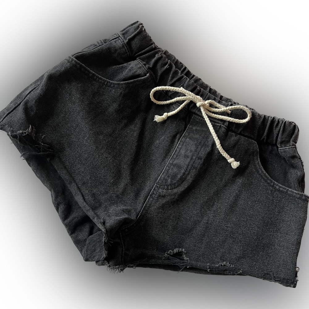 Wishlist Black Paper Bag Jean Shorts Size Small